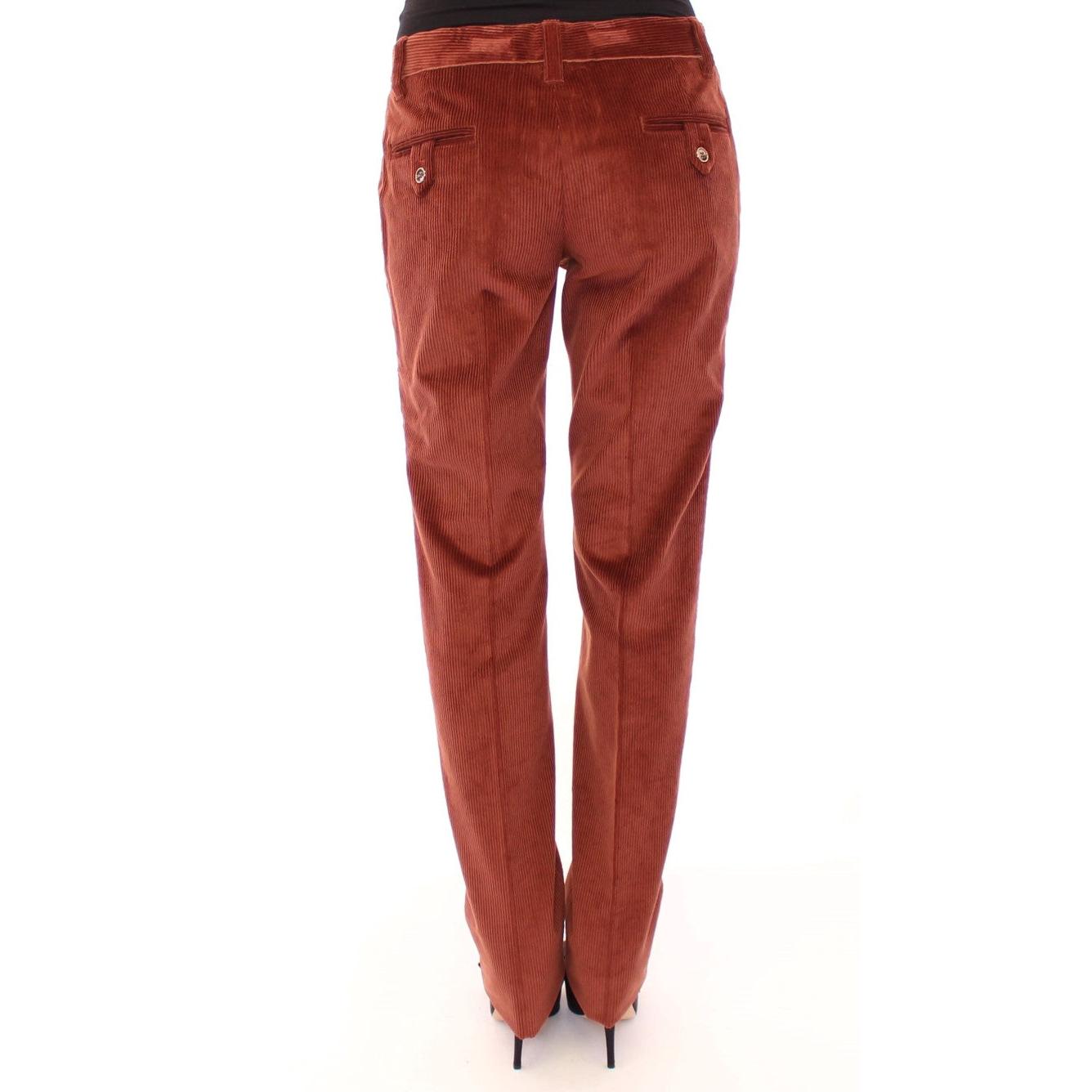 Brown Corduroys Straight Logo Casual Pants - coffeewithmee2