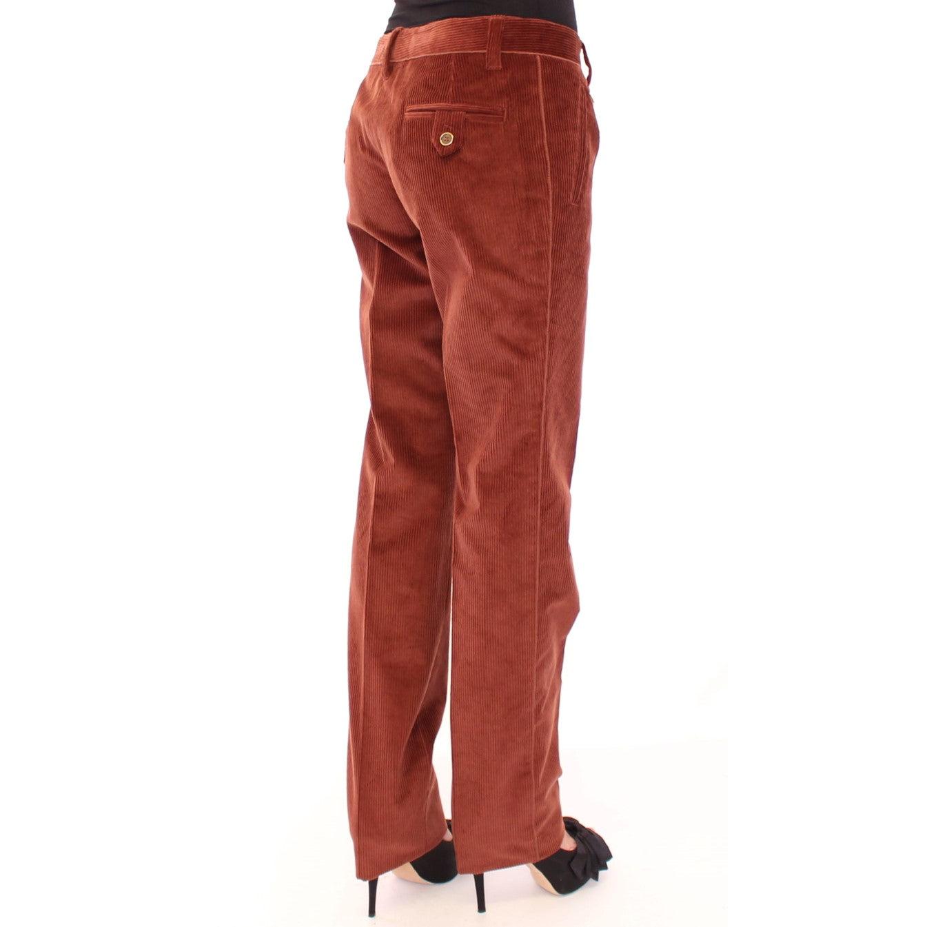 Brown Corduroys Straight Logo Casual Pants - coffeewithmee2
