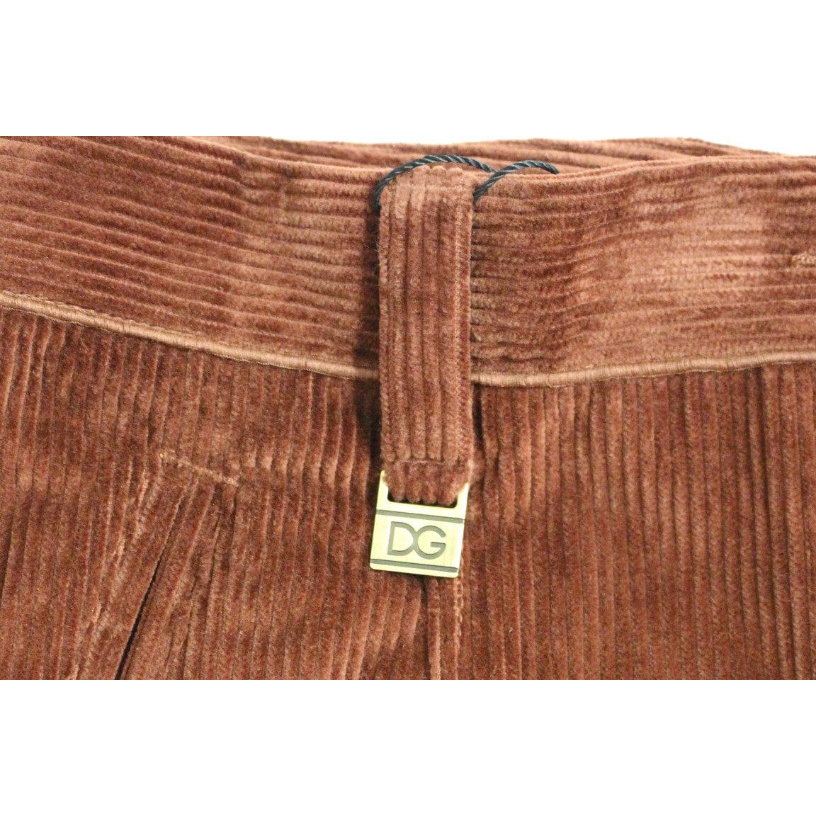 Brown Corduroys Straight Logo Casual Pants - coffeewithmee2