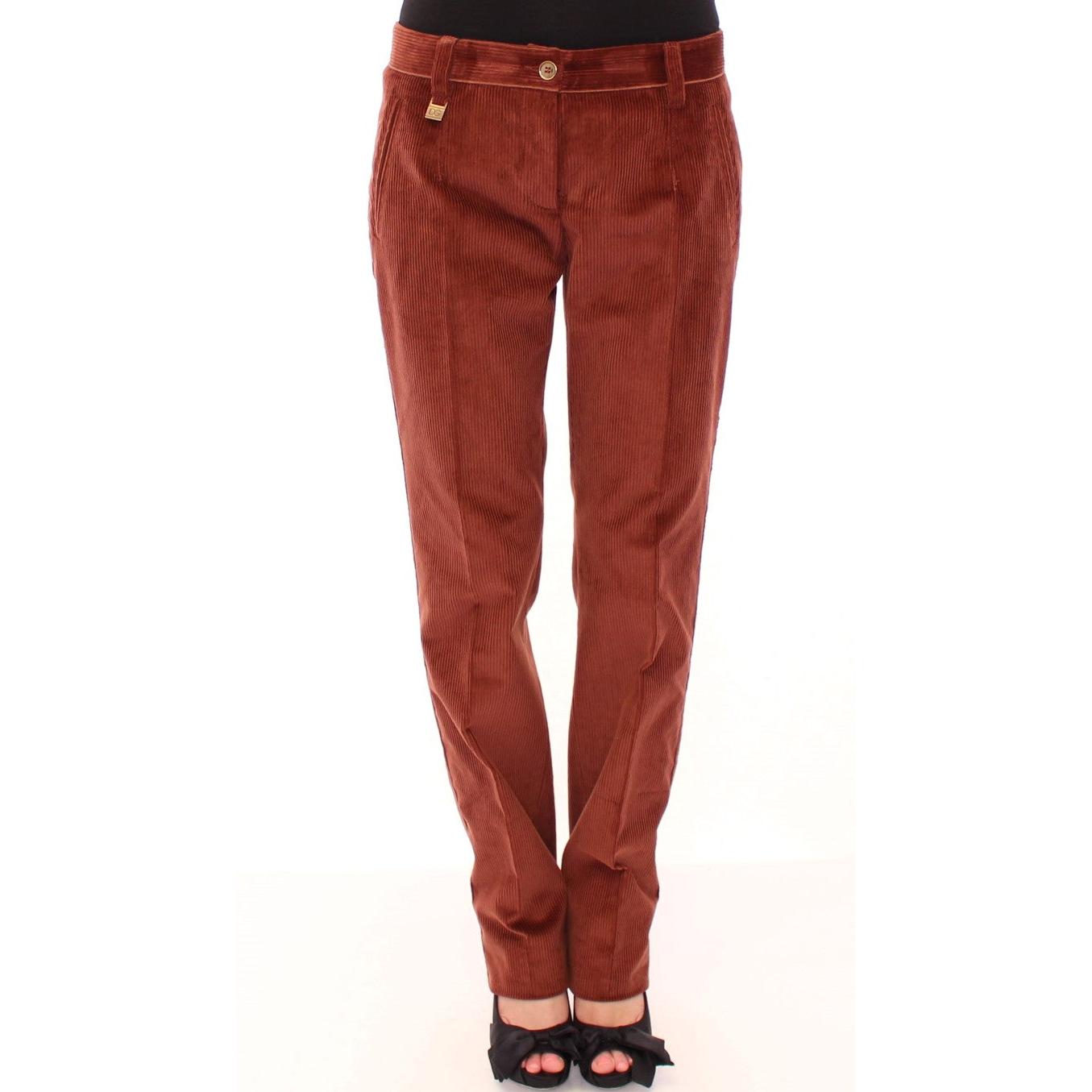 Brown Corduroys Straight Logo Casual Pants - coffeewithmee2