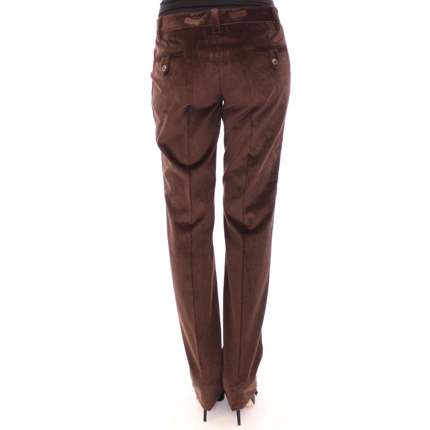 Brown Corduroys Straight Logo Casual Pants - coffeewithmee2