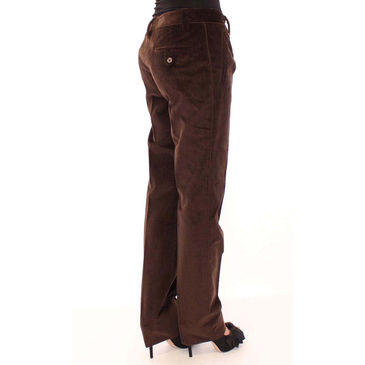 Brown Corduroys Straight Logo Casual Pants - coffeewithmee2