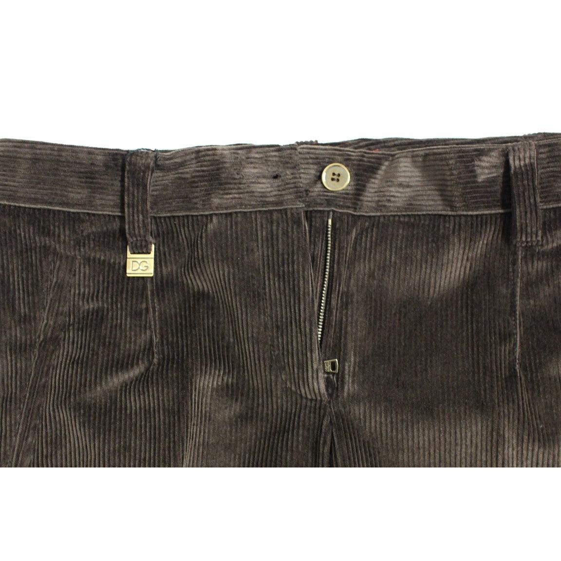 Brown Corduroys Straight Logo Casual Pants - coffeewithmee2