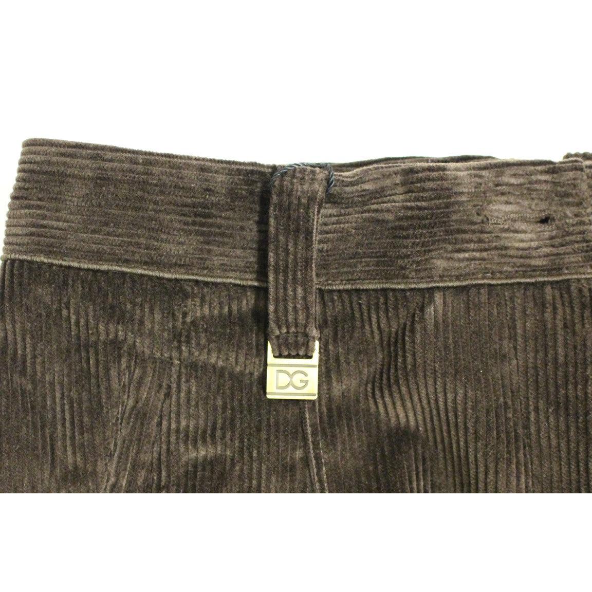Brown Corduroys Straight Logo Casual Pants - coffeewithmee2