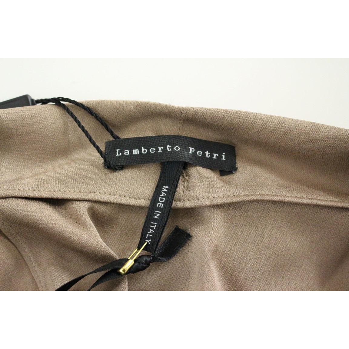 Brown Draped Silk Sheath Shift Coctail Dress - coffeewithmee2