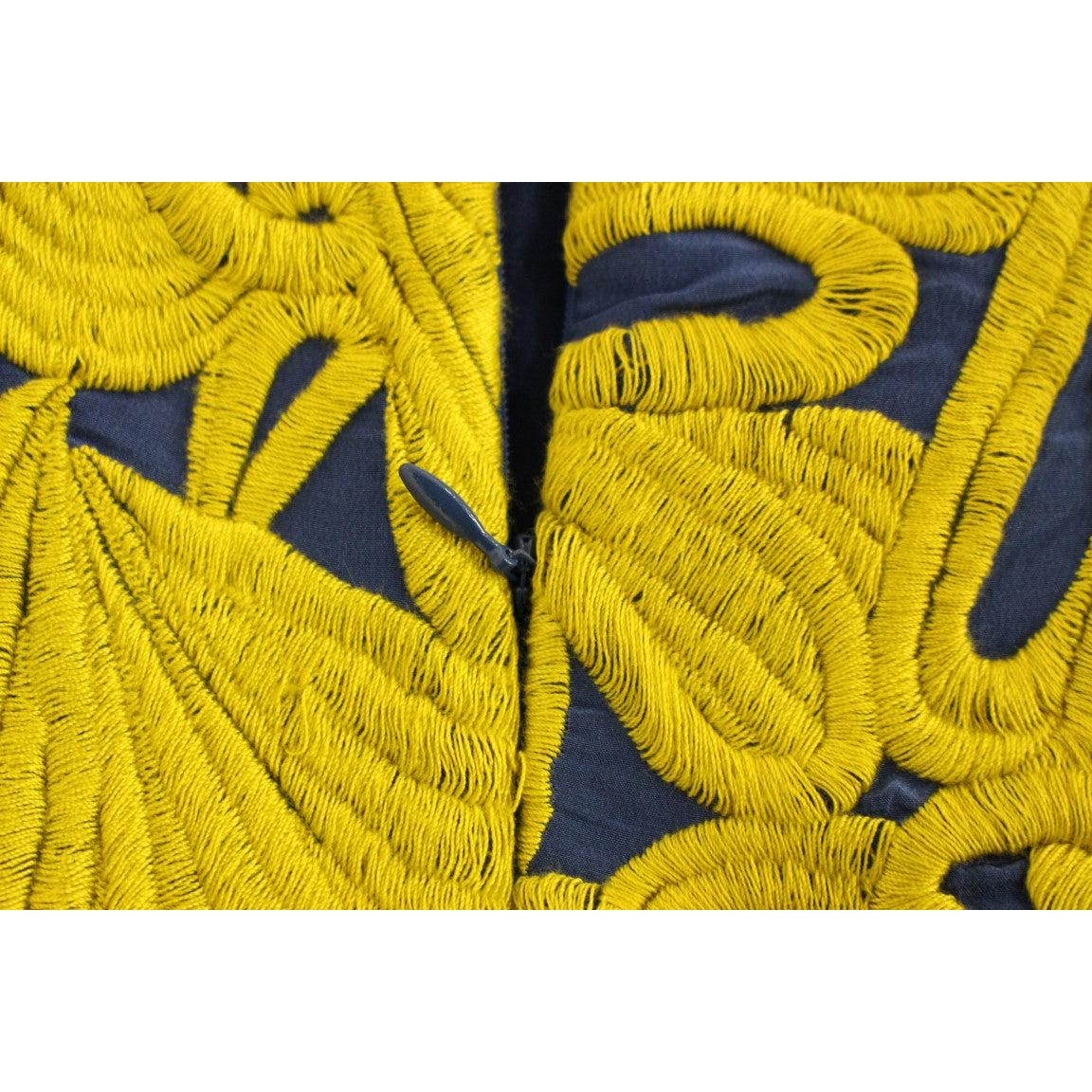 Blue Yellow Strapless Bubble Mini Shift Dress - coffeewithmee2