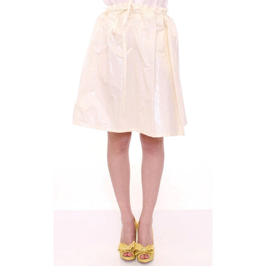 White Above-Knee Stretch Waist Strap Skirt - coffeewithmee2