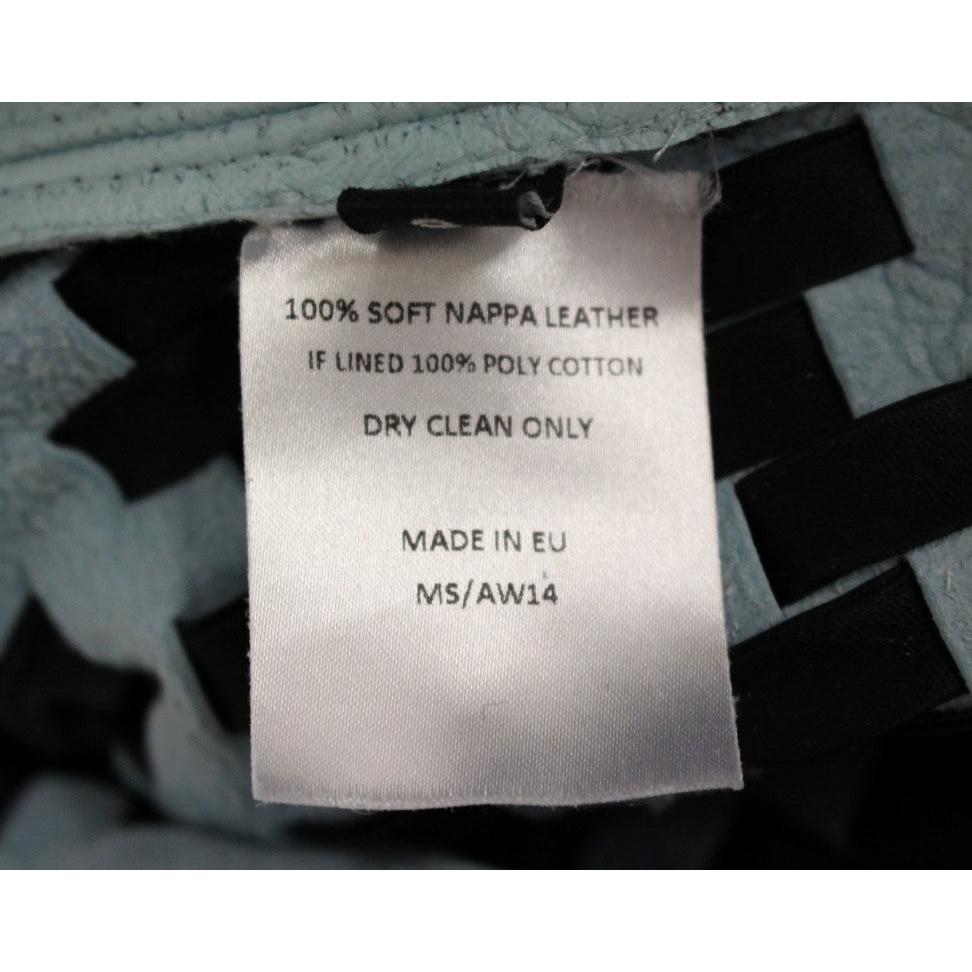 Blue Black Nappa Leather Top Sweater - coffeewithmee2