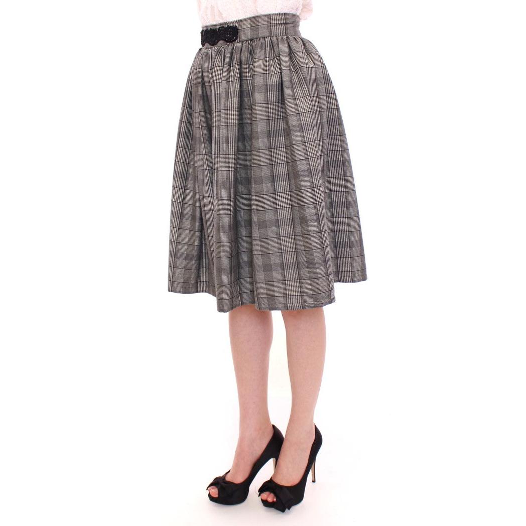 Gray Checkered Wool Shorts Skirt - coffeewithmee2