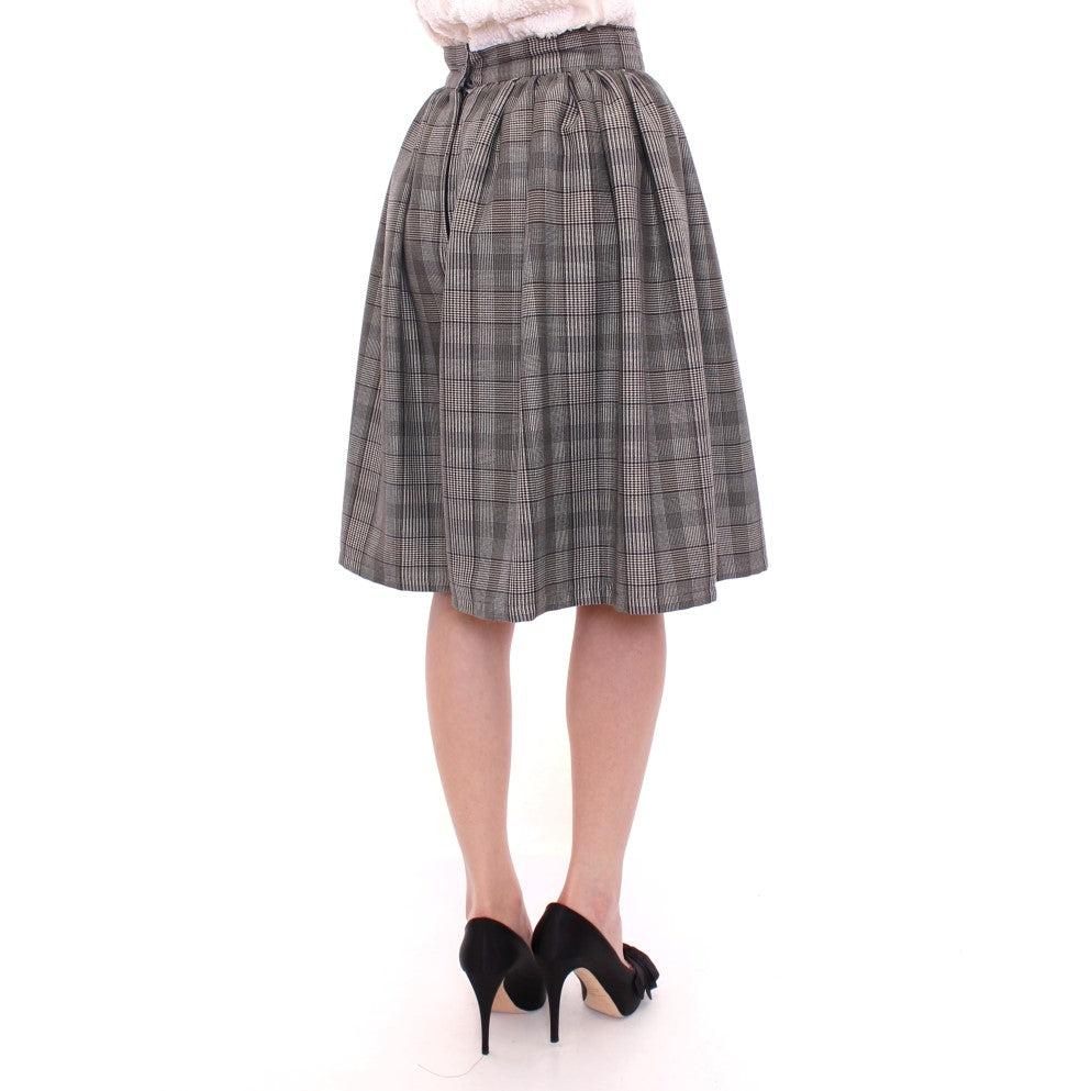 Gray Checkered Wool Shorts Skirt - coffeewithmee2