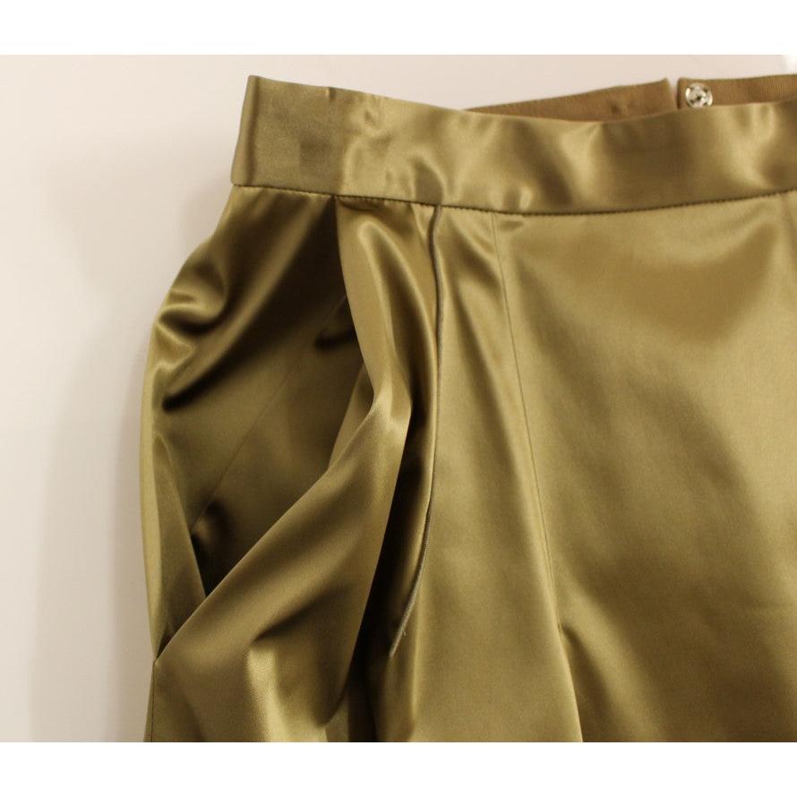 Gold Stretch Above Knee Zipper Skirt - coffeewithmee2