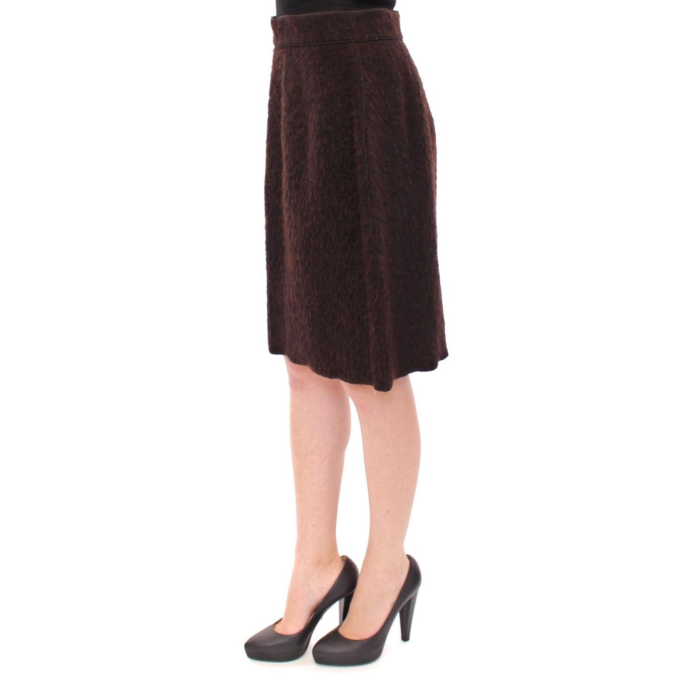 Brown Fur Above Knee Zipper Skirt - coffeewithmee2