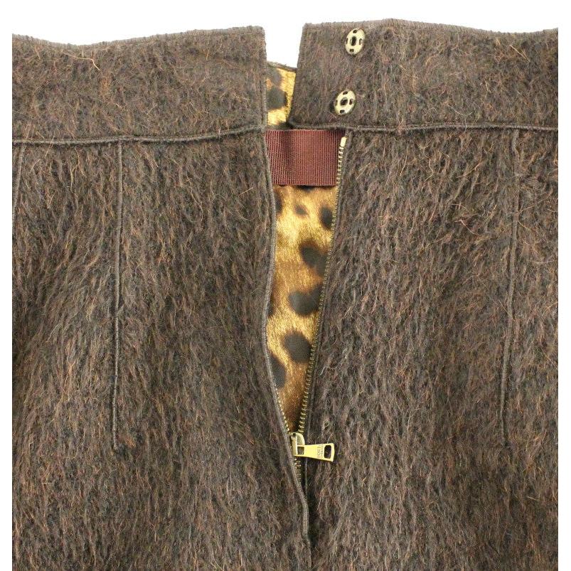 Brown Fur Above Knee Zipper Skirt - coffeewithmee2
