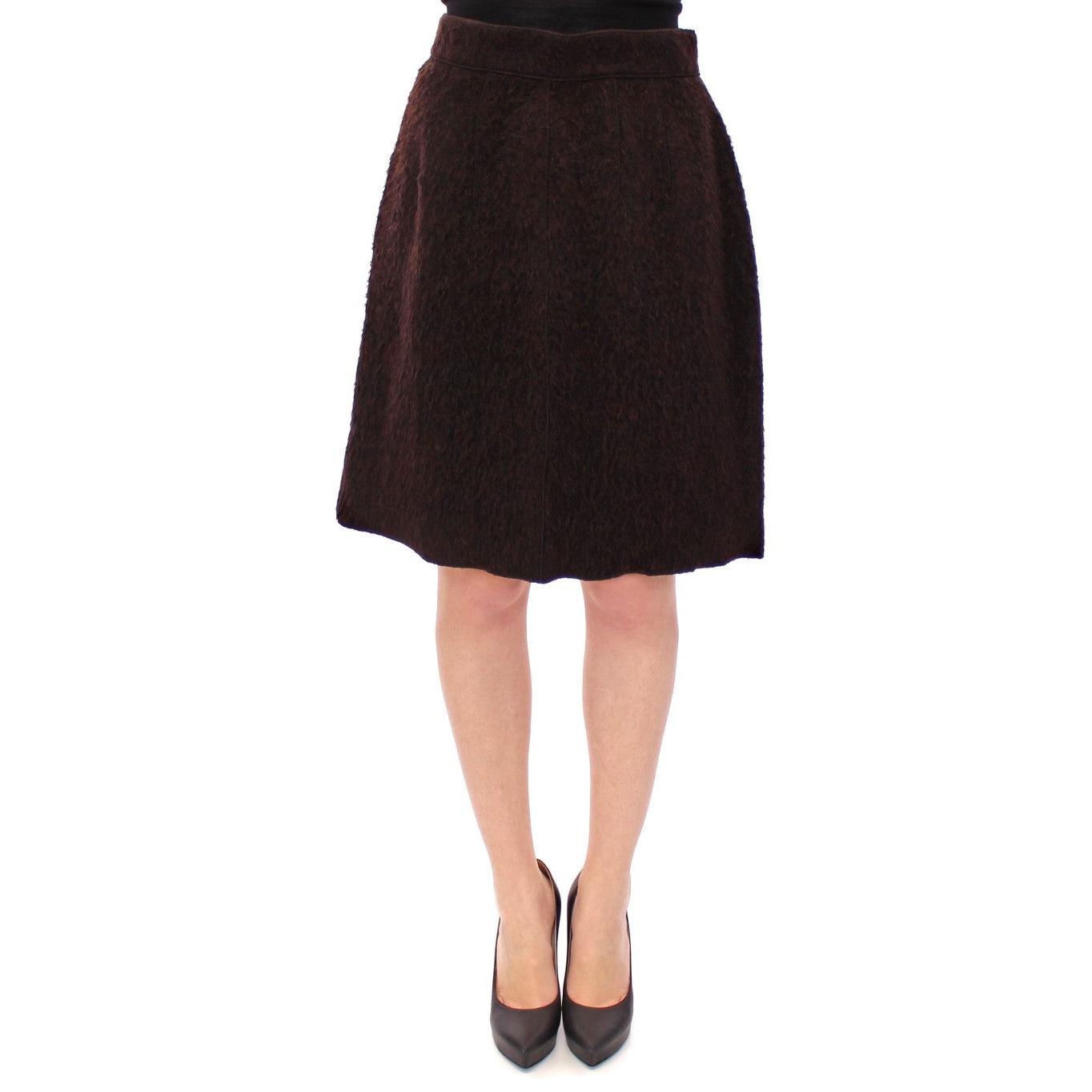 Brown Fur Above Knee Zipper Skirt - coffeewithmee2