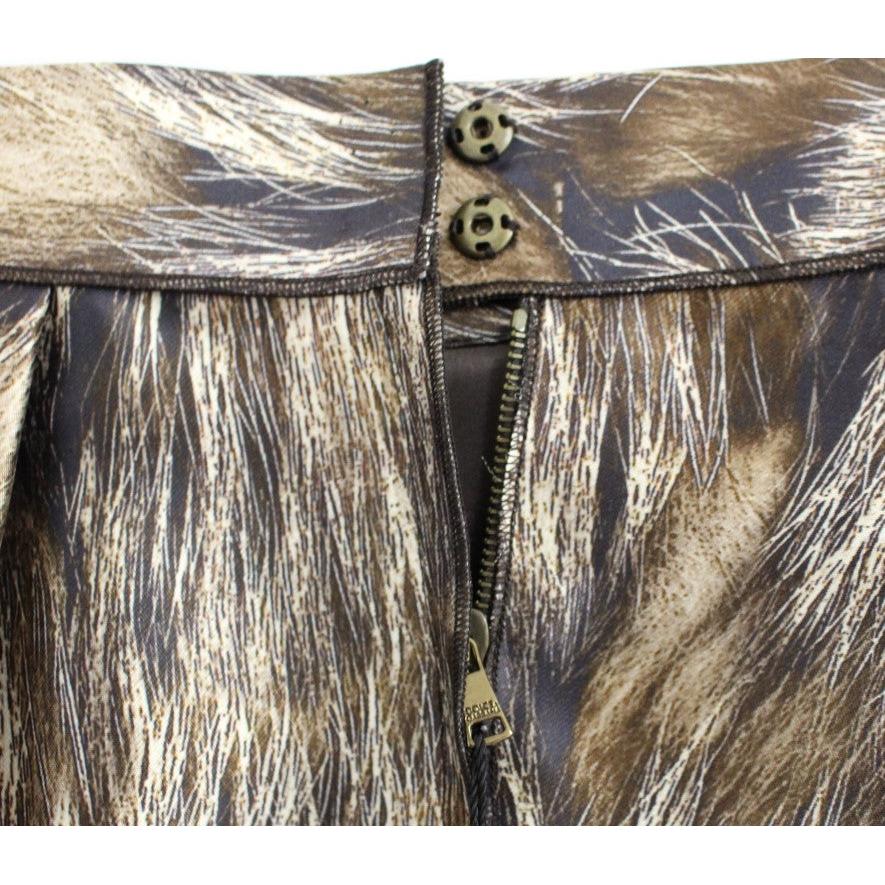 Brown Floral Silk Straight Full Skirt - coffeewithmee2