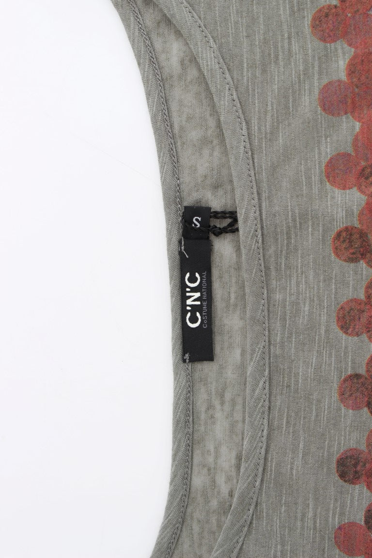 Gray print capsleeve t-shirt - coffeewithmee2