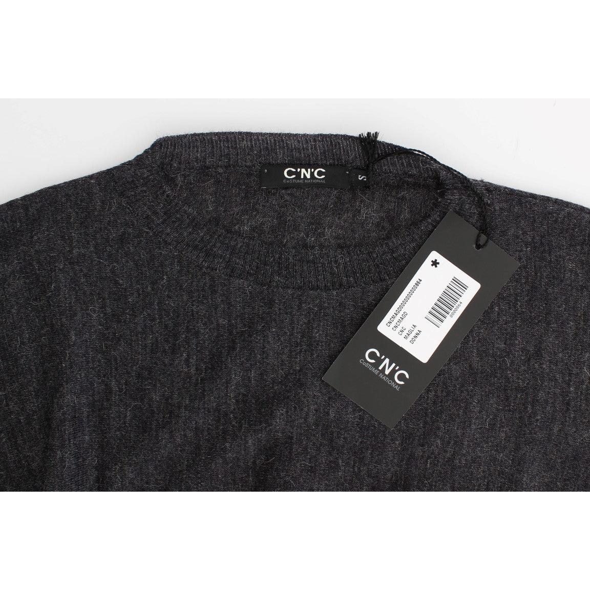 Gray knitted batwing sweater - coffeewithmee2