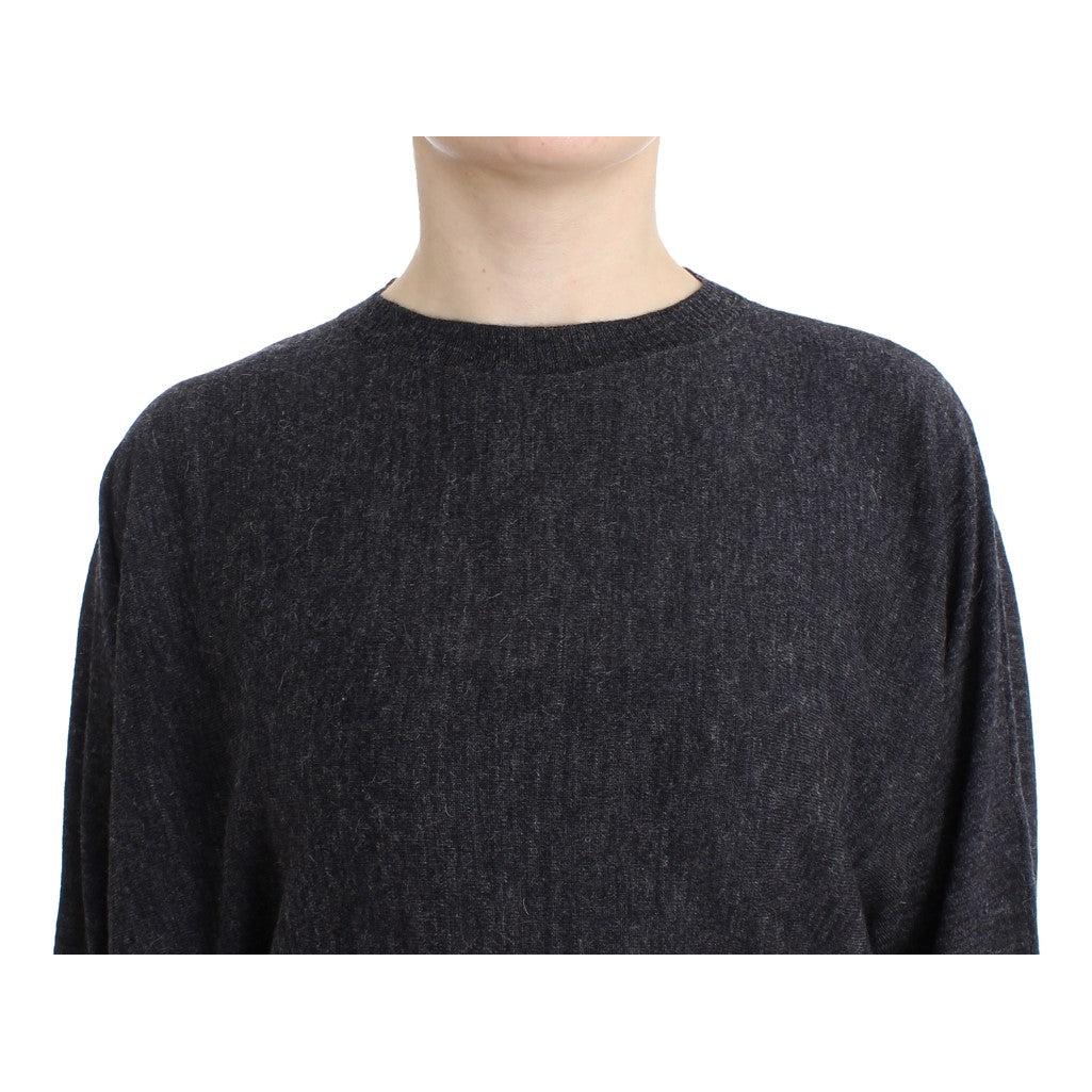Gray knitted batwing sweater - coffeewithmee2