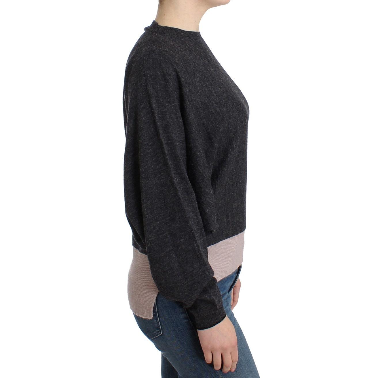 Gray knitted batwing sweater - coffeewithmee2