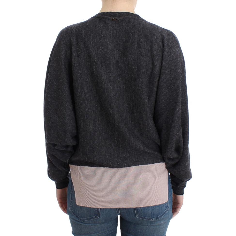 Gray knitted batwing sweater - coffeewithmee2