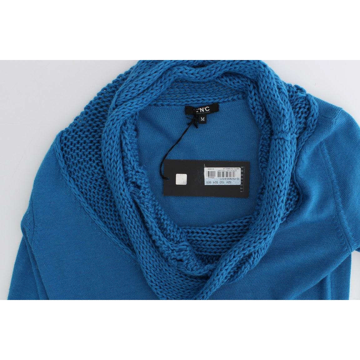 Blue knitted scoopneck sweater - coffeewithmee2