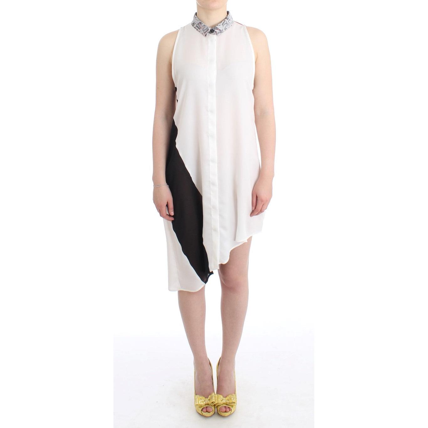 White shirt assymetric hem dress - coffeewithmee2