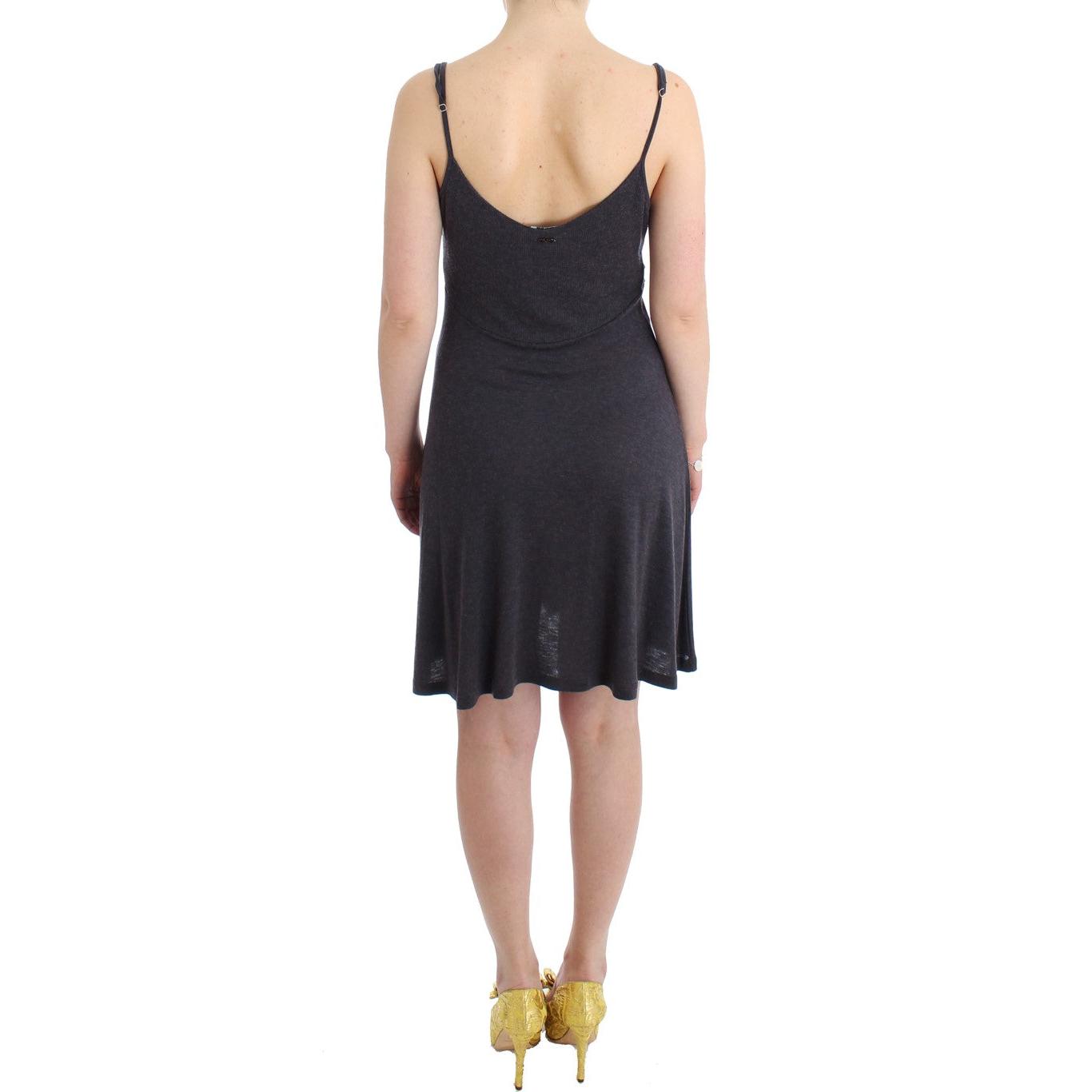 Gray knitted A-line dress - coffeewithmee2