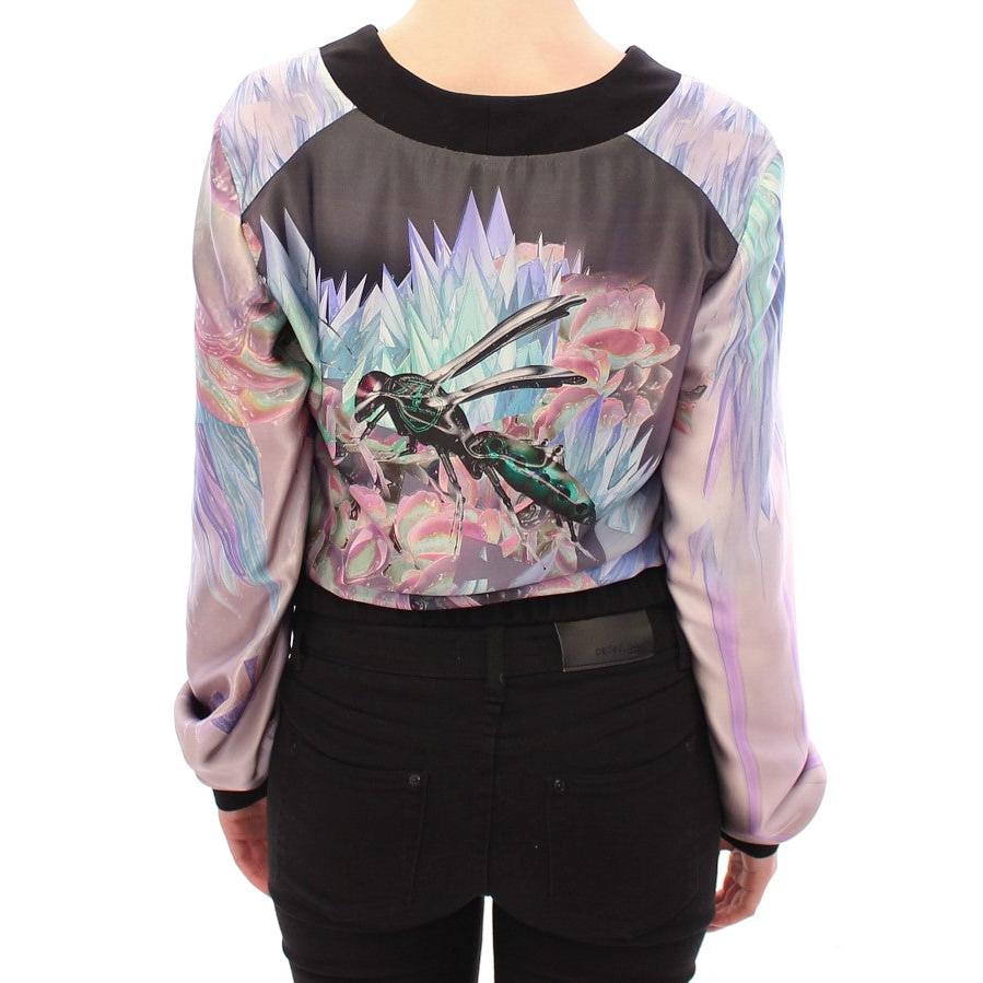 Multicolor silk blouse jacket - coffeewithmee2