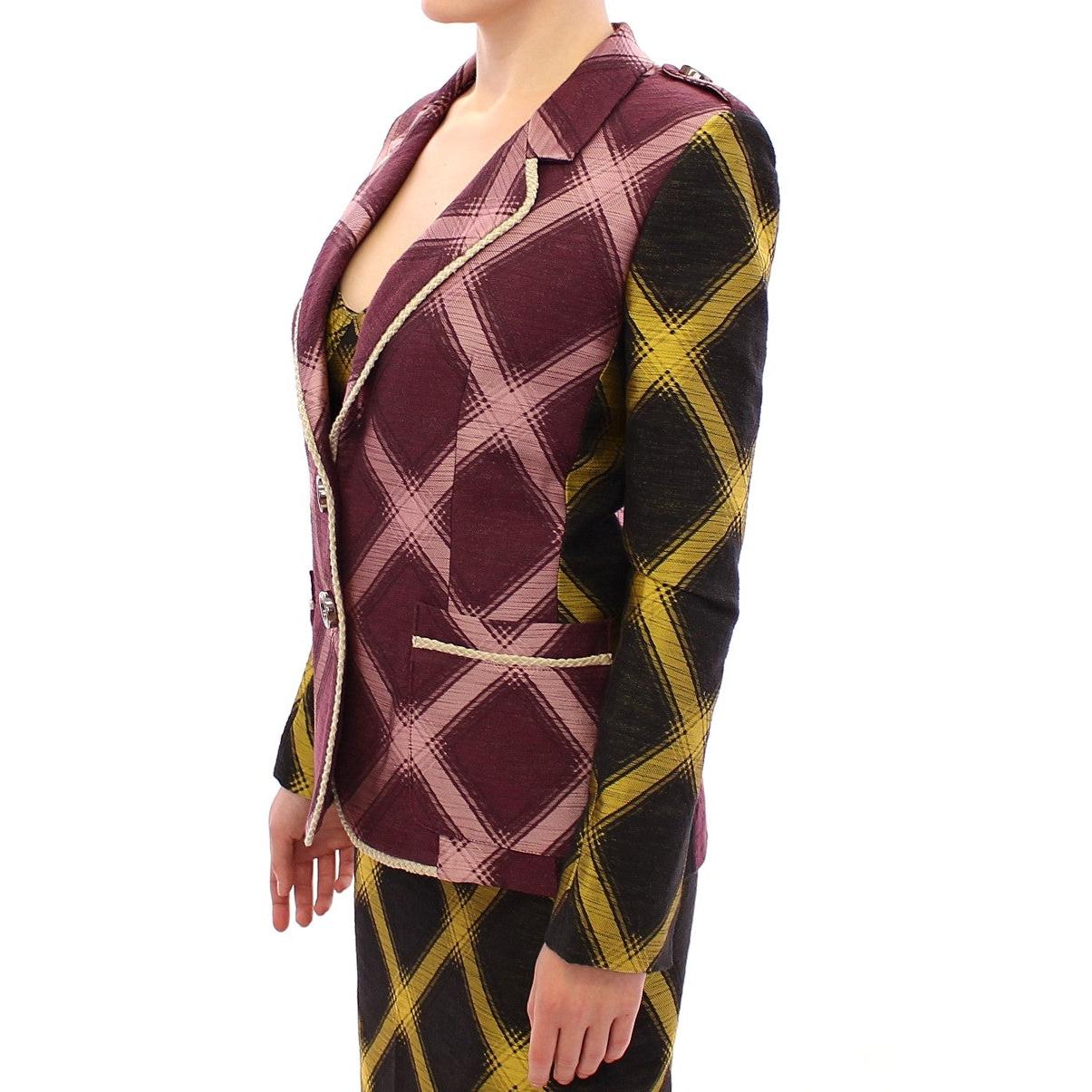Purple checkered blazer jacket - coffeewithmee2