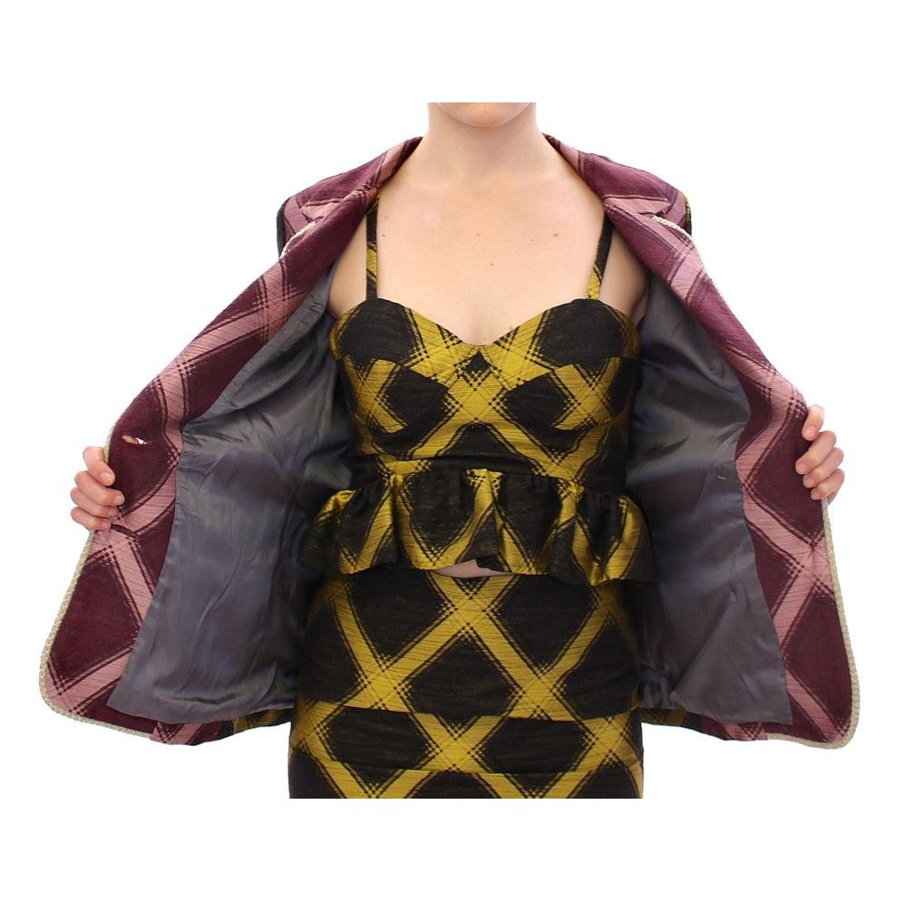 Purple checkered blazer jacket - coffeewithmee2