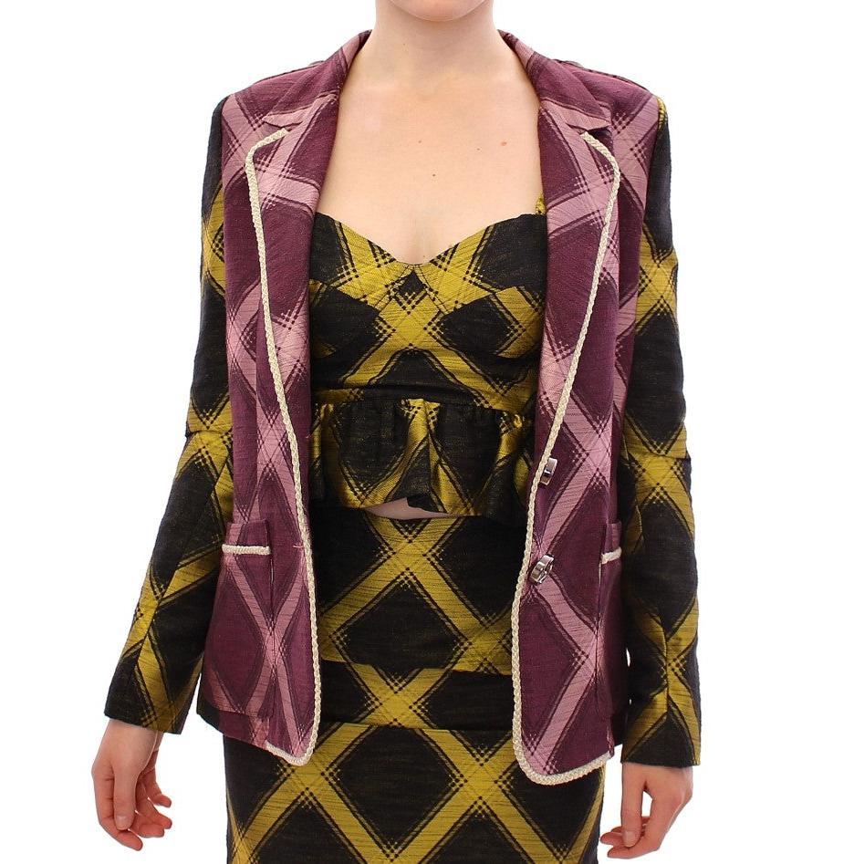 Purple checkered blazer jacket - coffeewithmee2