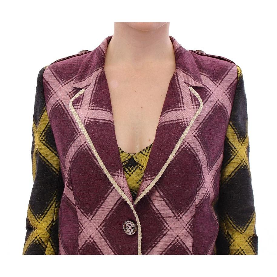 Purple checkered blazer jacket - coffeewithmee2