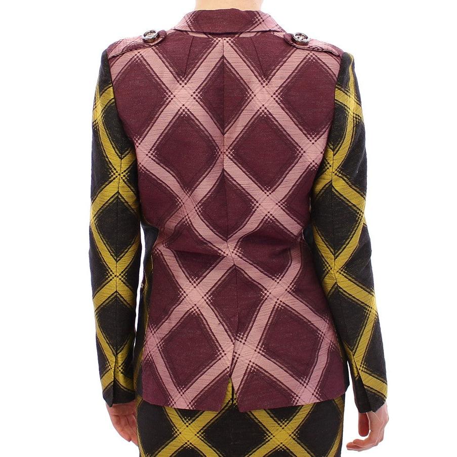 Purple checkered blazer jacket - coffeewithmee2