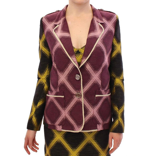 Purple checkered blazer jacket - coffeewithmee2
