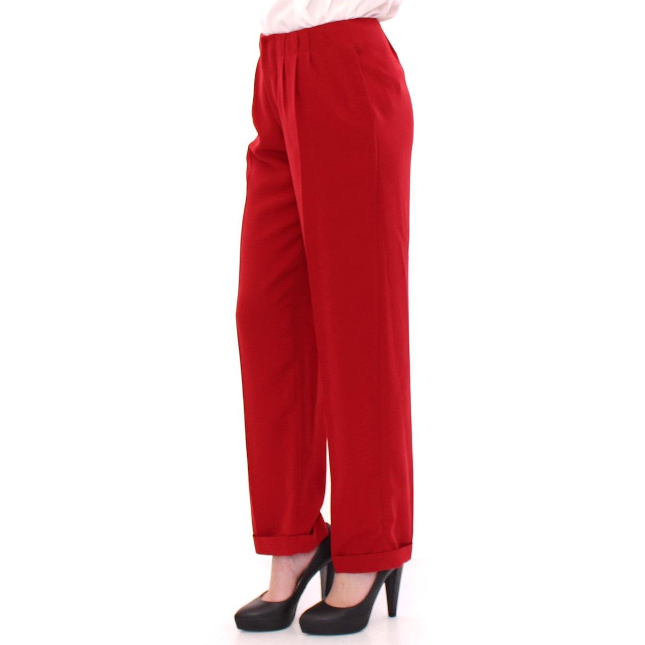Red wool straight dress pants - coffeewithmee2
