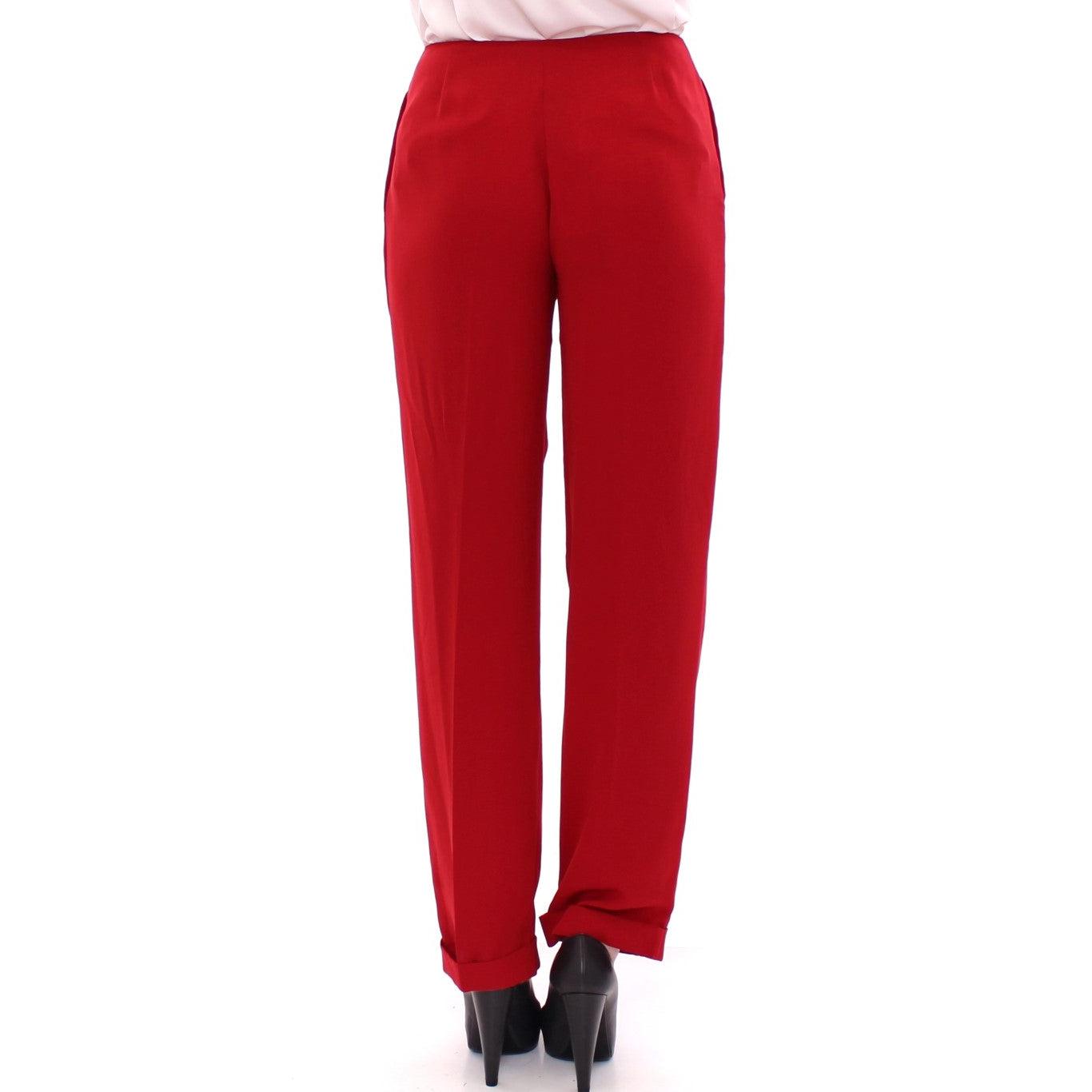 Red wool straight dress pants - coffeewithmee2