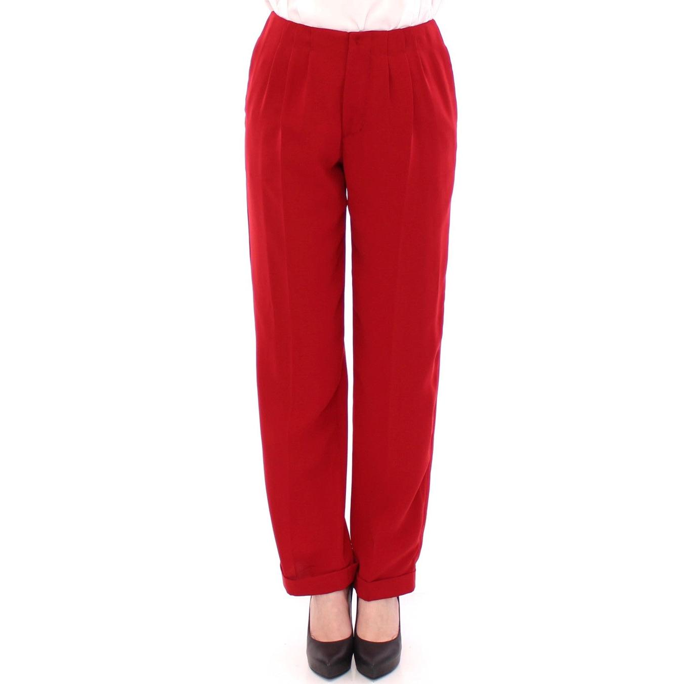 Red wool straight dress pants - coffeewithmee2