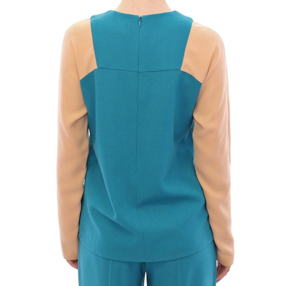 Blue crewneck wool sweater - coffeewithmee2