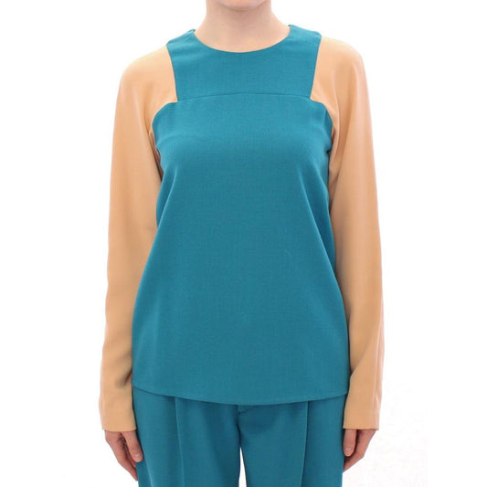 Blue crewneck wool sweater - coffeewithmee2