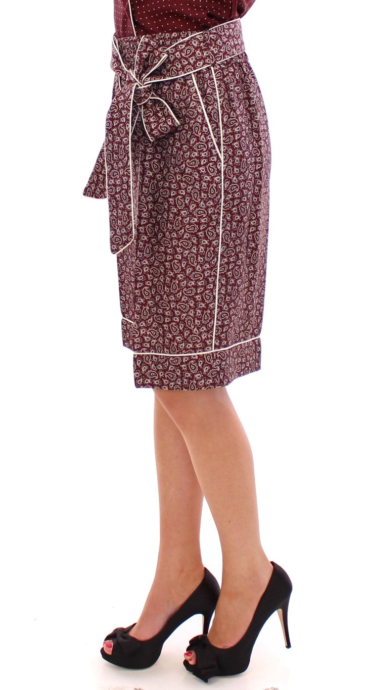 Red PAJAMA silk shorts - coffeewithmee2