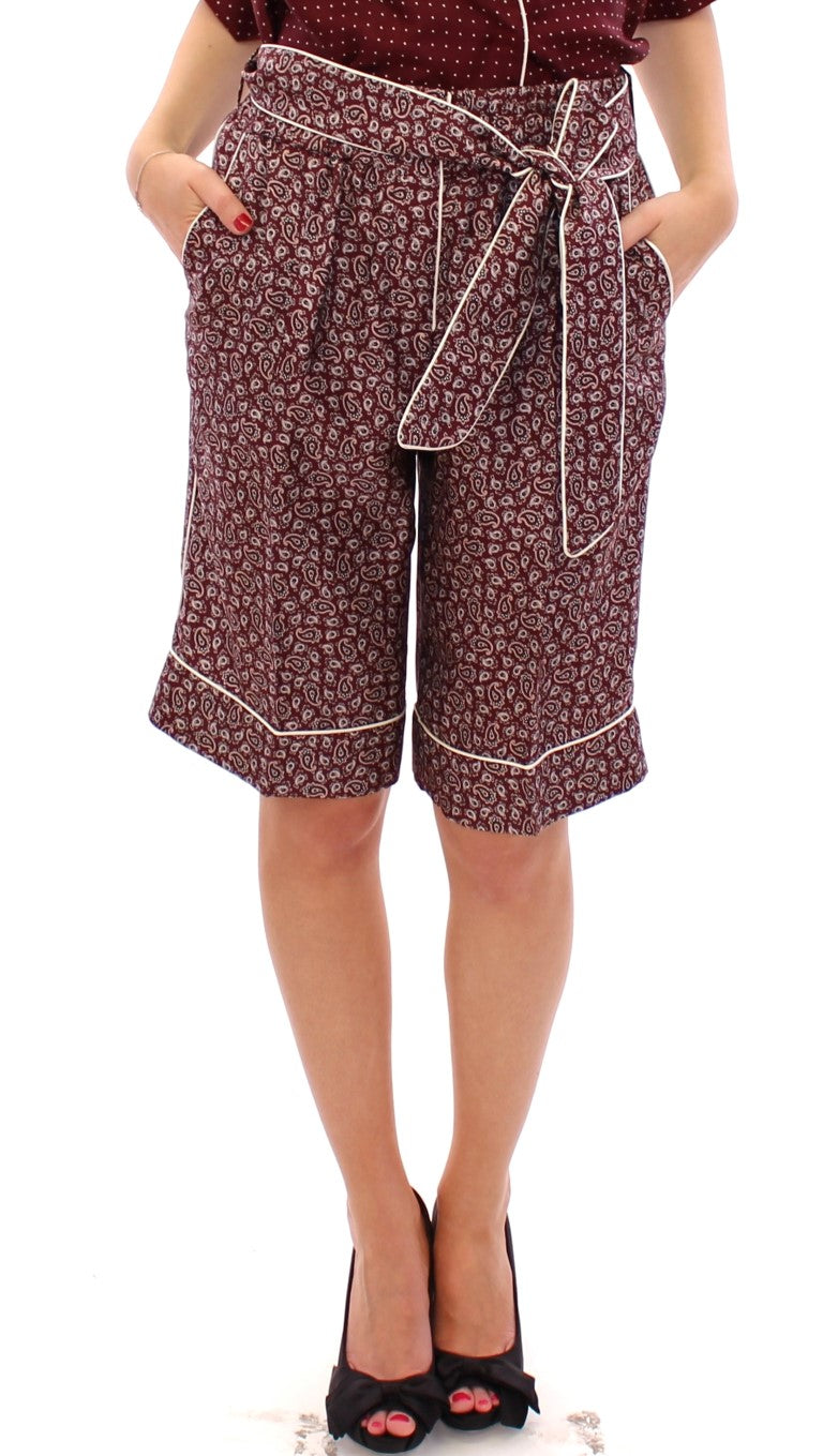 Red PAJAMA silk shorts - coffeewithmee2