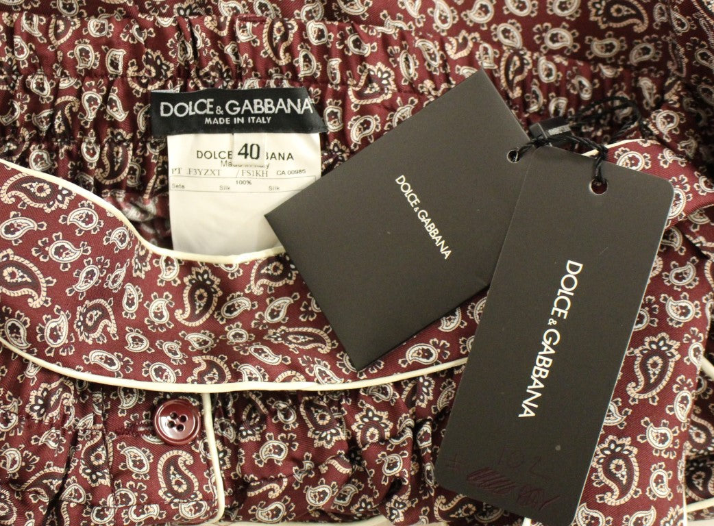 Red PAJAMA silk shorts - coffeewithmee2