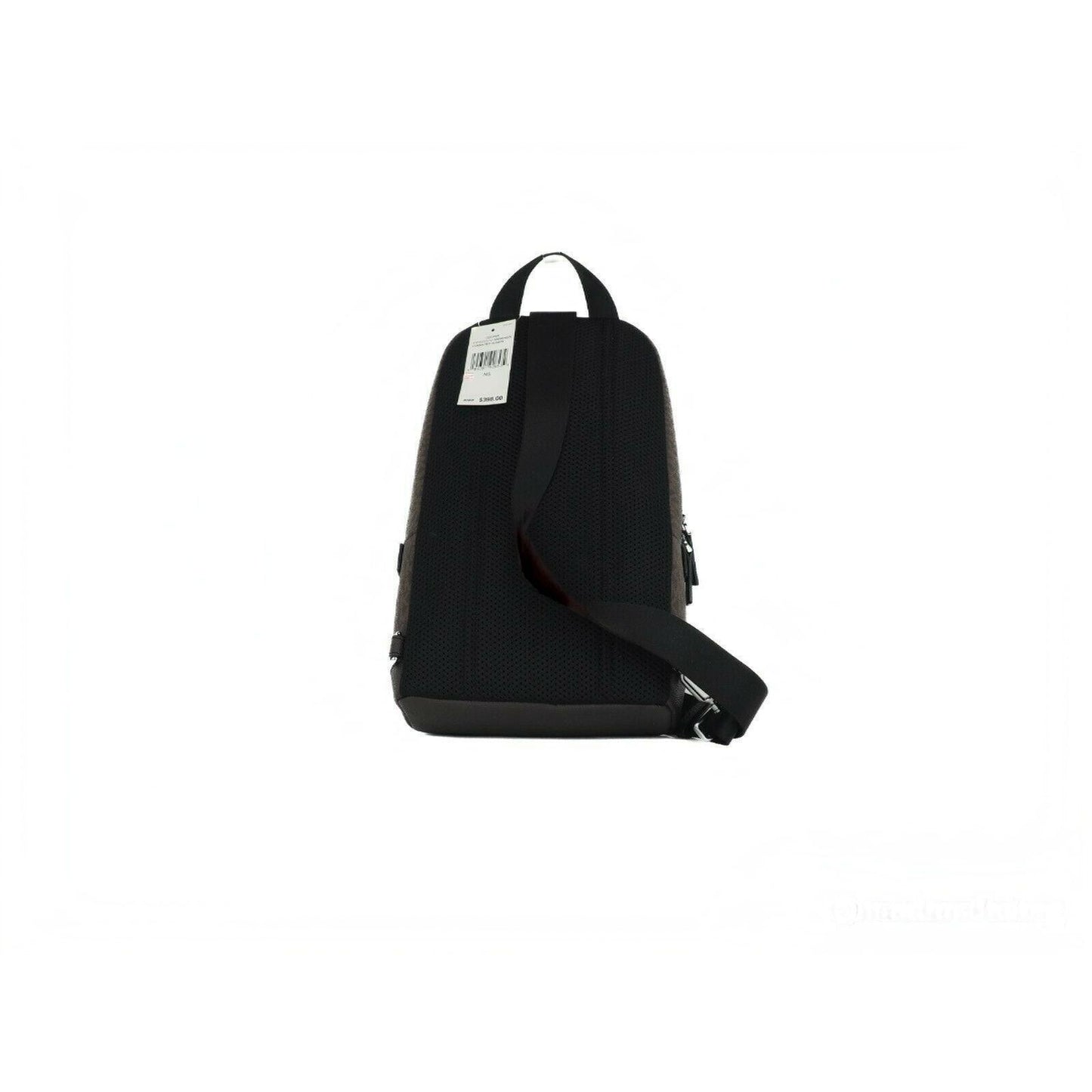 Cooper Medium Signature PVC Varsity Stripe Commuter Slingpack Crossbody Bag (Brown Signature/Neon) - coffeewithmee2