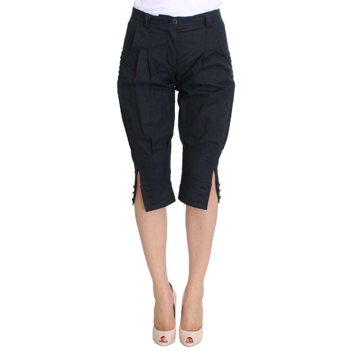 Blue Cotton 3/4 Length Pants - coffeewithmee2