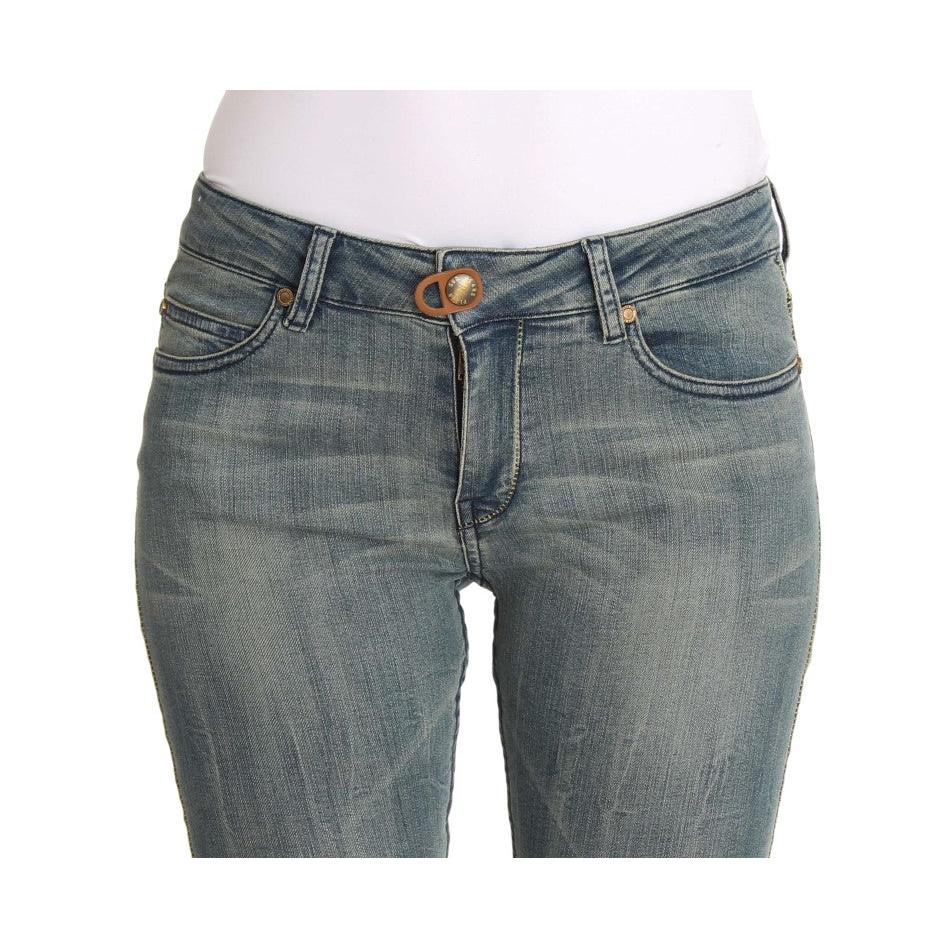 Blue Wash Cotton Stretch Skinny Slim Tight Fit Jeans - coffeewithmee2