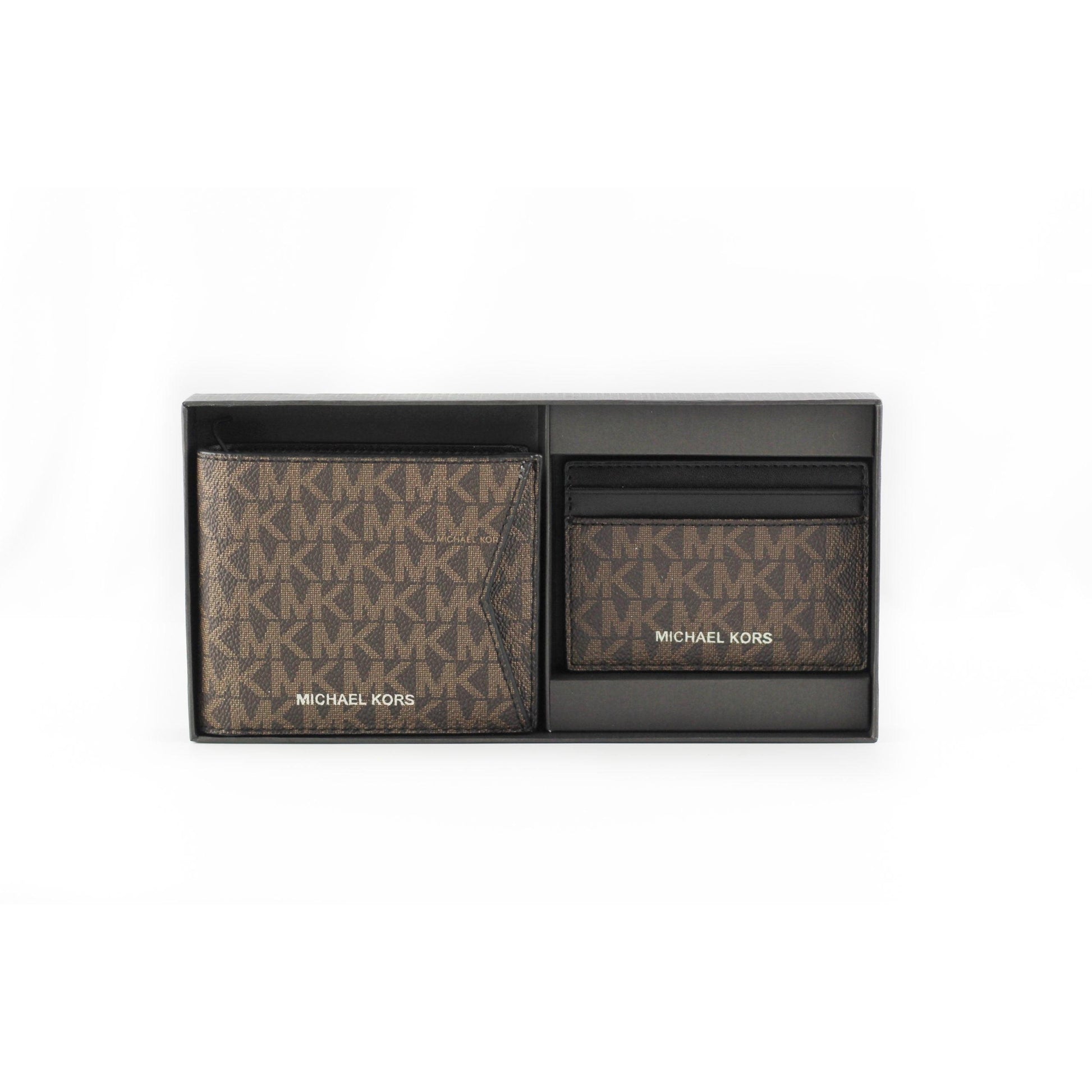 Gifting Leather Billfold Wallet & Card Case Gift Box (Brown/Black) - coffeewithmee2