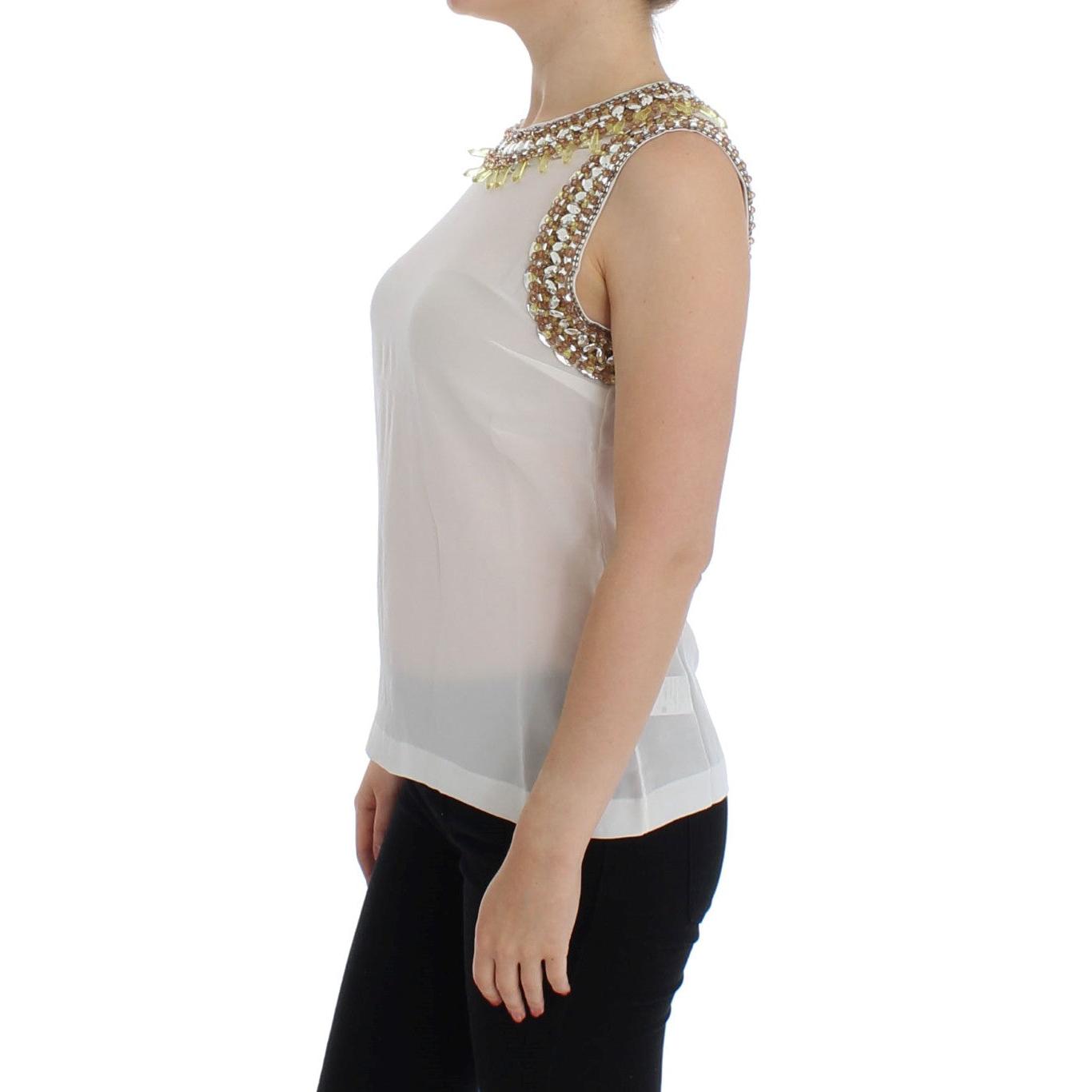 White crystal embellished tank top - coffeewithmee2