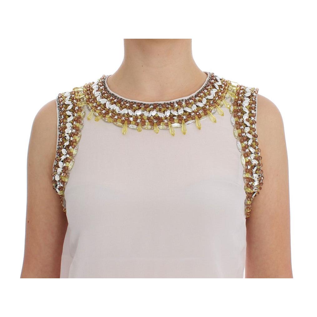 White crystal embellished tank top - coffeewithmee2