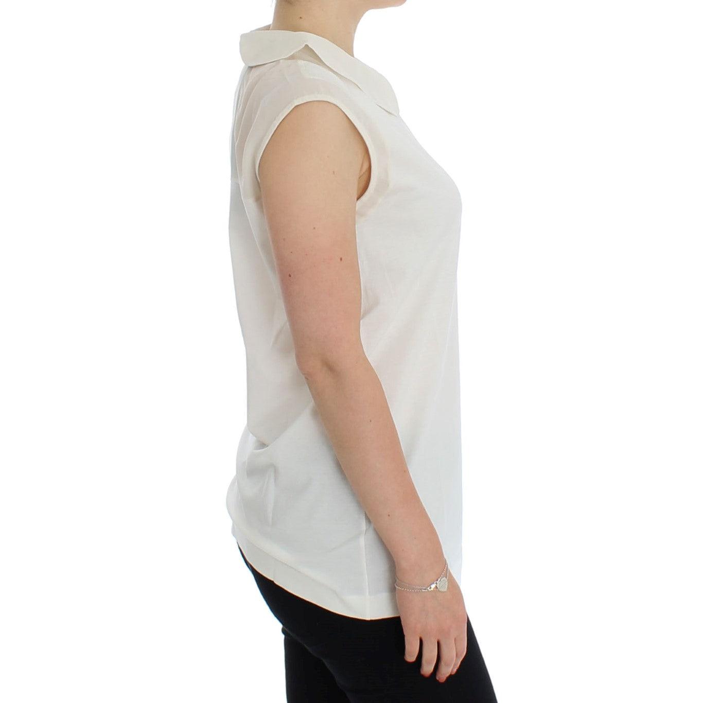White cotton collar tank top - coffeewithmee2