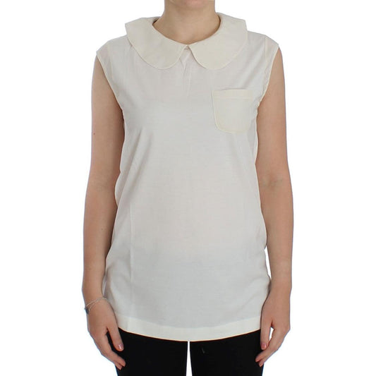 White cotton collar tank top - coffeewithmee2